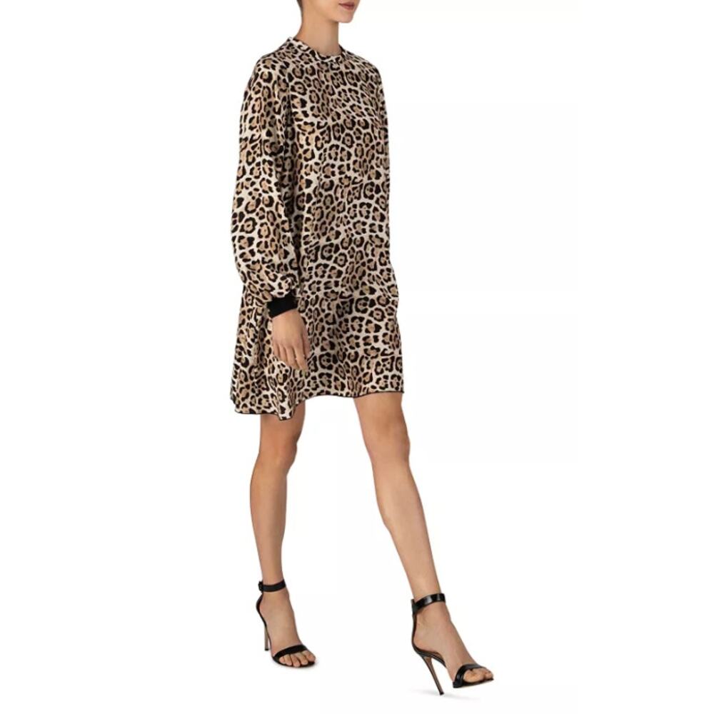ATM Leopard Print Silk Charmeuse Mini Dress size S small